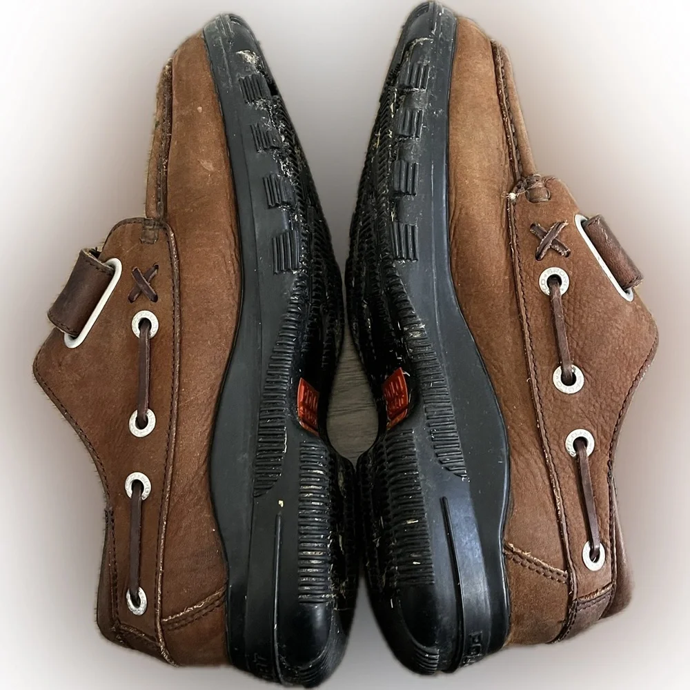 🛥️ Polo Sport by Ralph Lauren Men’s Leather Velcro Boat Shoes 👞✨